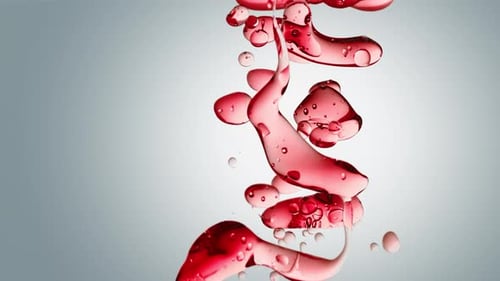 Abstract Red Liquid Drops Falling