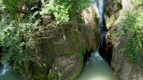 Amazing Waterfall in Mountains