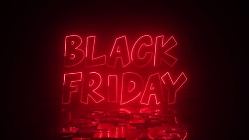 Red Neon Black Friday Title Animation