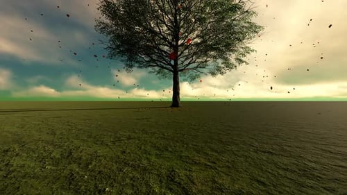 Tree And Spilled Leaf