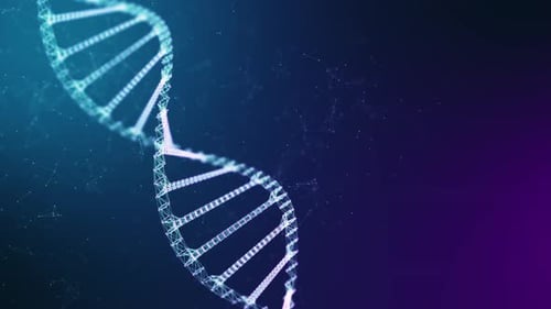 Abstract Digital DNA Helix Rotation with Plexus Background