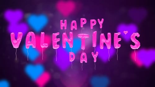 Les ballons de texte de la Saint-Valentin volent sur fond abstrait