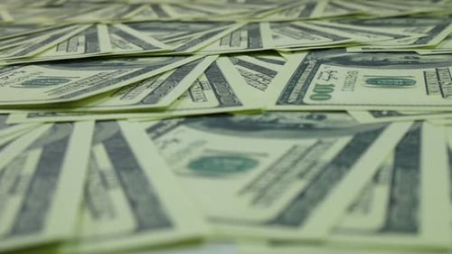 National Currency Banknotes United States On The Table