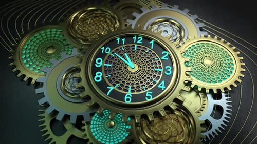3D Goldene Uhr Hintergrund