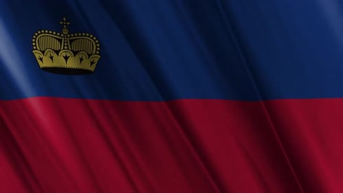 Liechtenstein Flag Waving Seamless Loop Animation