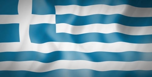 Waving Greek Flag Animated Loop Background