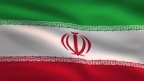 Dynamic Waving Flag of Iran Seamless Loop Animation