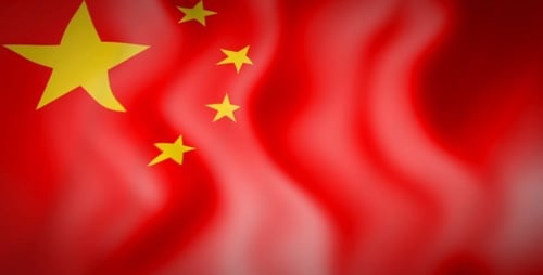 Waving Chinese Flag Animated Background Loop