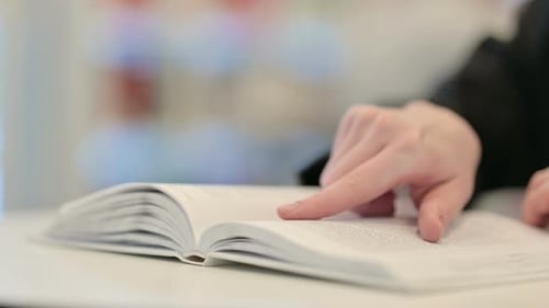 Close Up Woman Reading Book