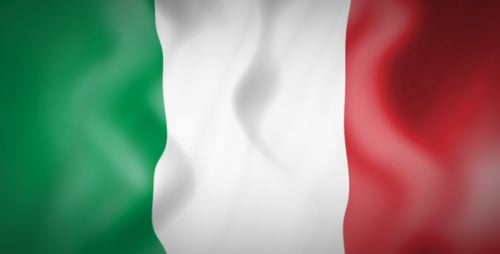 Waving Italian Flag Loop Background Animation