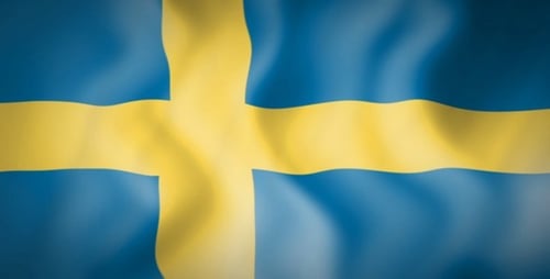 Realistic Waving Swedish Flag in Seamless Loop