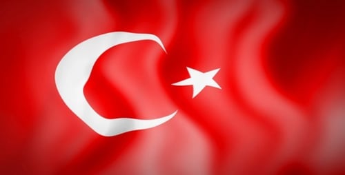 Dynamic Waving Turkish Flag Motion Background