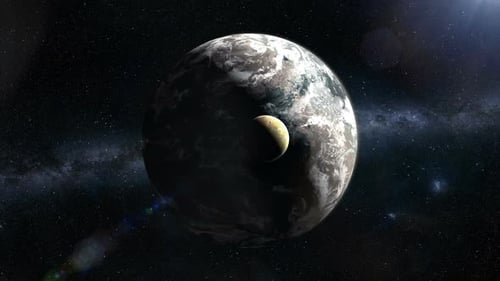 Entfernter Exoplanet und Mond