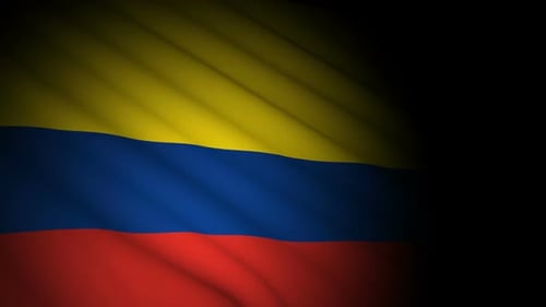 Waving Flag Animation of Colombia with Realistic Fabric Texture