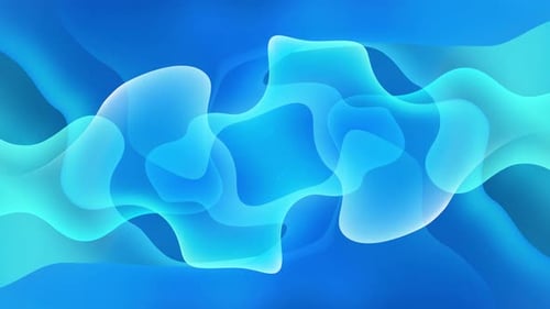 Abstract Fluid Blue Shapes Flowing Background Loop