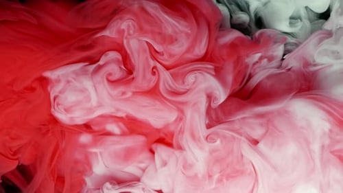 Abstract Red and White Paint Swirls