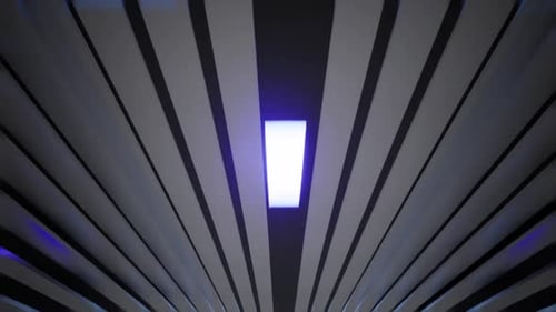 Flying The Tunnel With Blue Lights That Are Reflected Everywhere A1