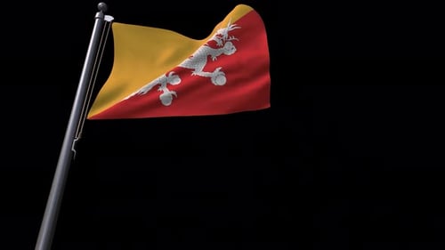 Drapeau du Bhoutan avec Alpha Channel 4K