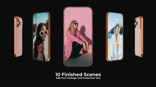 Sleek Smartphone Carousel Display for Social Media