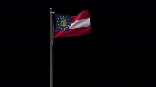 Georgia State Flag , 4K Prores 4444 Footage With Alpha