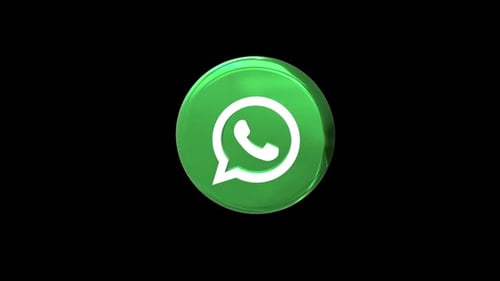 Animated 3D Glossy WhatsApp Social Media Icon