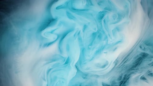 Abstract Light Blue and White Swirling Plumes