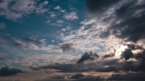 Time-Lapse of Clouds Moving in a Partly Cloudy Sky