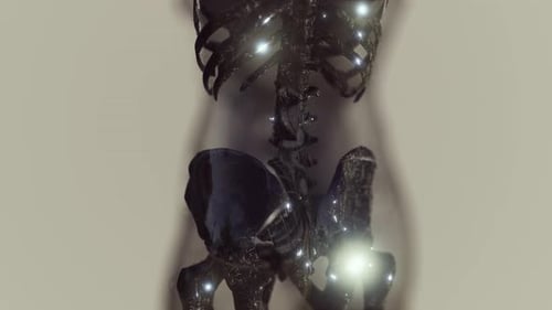 Animated 3D Human Skeleton with Illuminated Joints