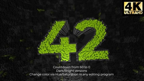 Animated 3D Cube Block Countdown Timer