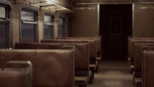 Intérieur du vieux train électrique soviétique
