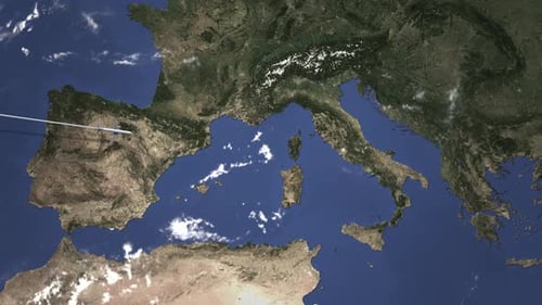 Commercial Airplane Flying To Rome Italy