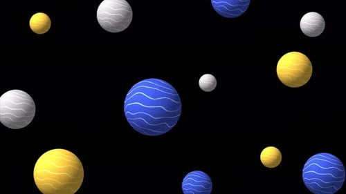 Animated Abstract 3D Spheres with Wavy Patterns Loop