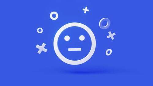Neutral 3d Icon on a Simple Blue Background Seamless Animation Loop