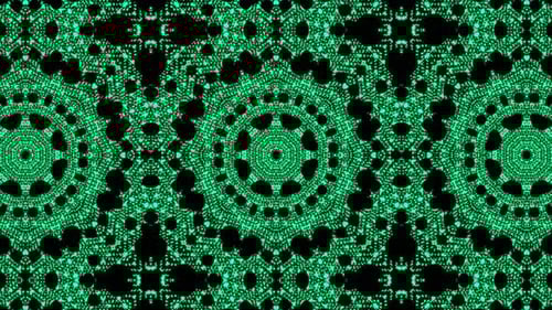 Beautiful Green Kaleidoscope Animation, Loop Animation Of Geometric Kaleidoscopic