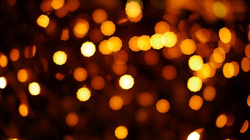 Abstract Bokeh of Yellow Christmas Lights