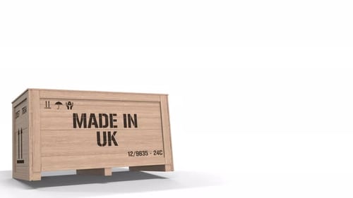 Wooden Crate with Printed MADE IN UK Text