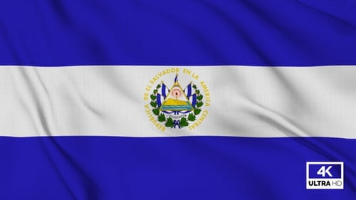 El Salvador National Flag Waving Seamless Loop Animation