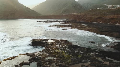 Incredible Mountain Scenery on the Ocean in the North of the Spanish Volcanic Island of Tenerife