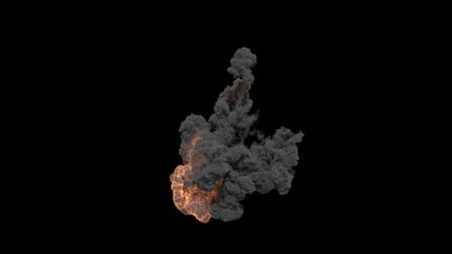 Realistic Fire Burst with Smoke Dissipation Element