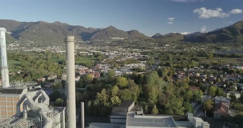 Paisagem de plantas industriais