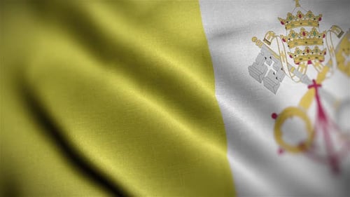 Vatican City Flag Waving Seamless Loop Background