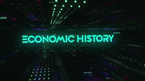 Futuristic Glowing Economic History Text Reveal Title Opener