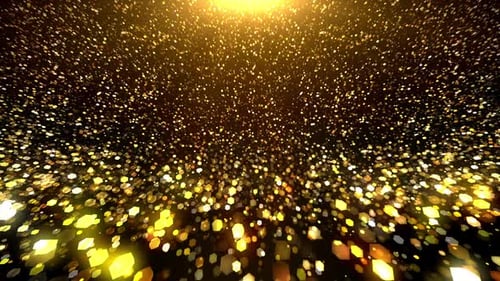 Golden Glitter Particles Shimmering Loop Background
