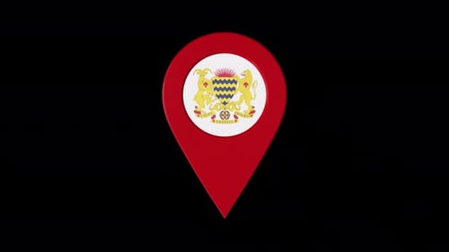Chad Country Emblem 3D Map Pin Rotation