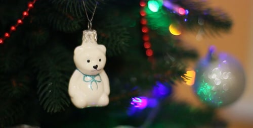 Christmas Tree Ornament with Teddy Bear Decoration