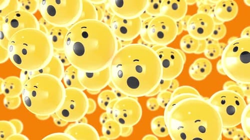 Floating Surprised Emoji Faces Animation Loop