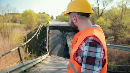 Destruction of Canvas Collapse of Bridge Structure