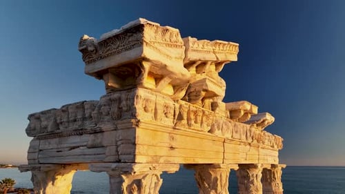 Apollo-Tempel, Luftbild, 4 K, türkische Seite