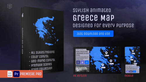 Mapa de Grecia — Kit MOGRT de la República Helénica