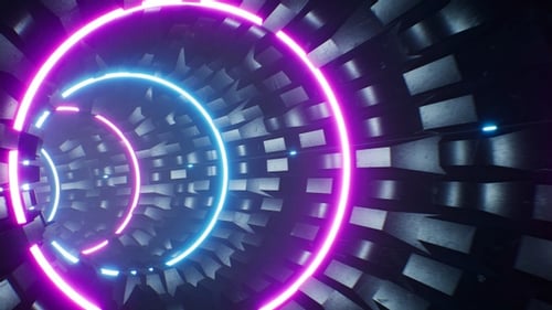 VJ Circle Neon Tunnel 4K